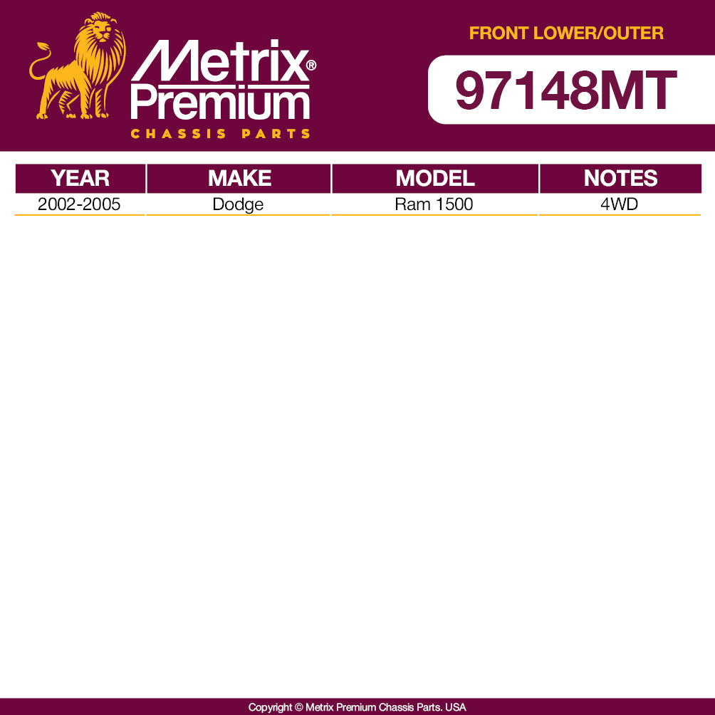 Metrix Premium 4 PC Front Lower Control Arm and Outer Tie Rod End Kit 97148MT OEM fit spare parts