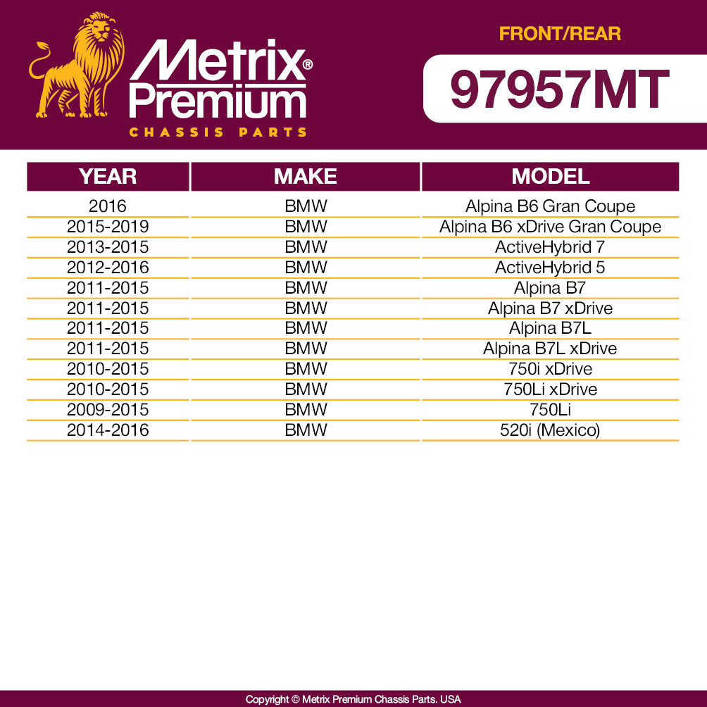 Metrix Premium 4 PC Front Stabilizer Bar Link and Rear Stabilizer Bar Link Kit 97957MT OEM fit auto parts fitment compability BMW