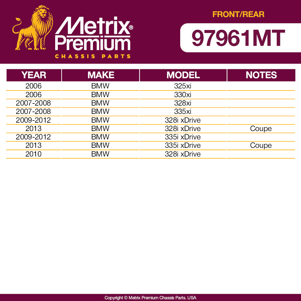 Metrix Premium 4 PC Front Stabilizer Bar Link and Rear Stabilizer Bar Link Kit 97961MT OEM fit auto parts fitment compability