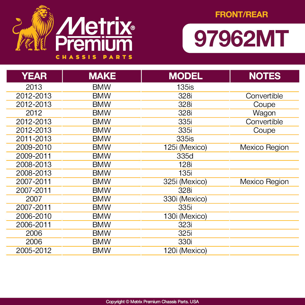 Metrix Premium 4 PC Front Stabilizer Bar Link and Rear Stabilizer Bar Link Kit 97962MT OEM fit auto parts fitment compability