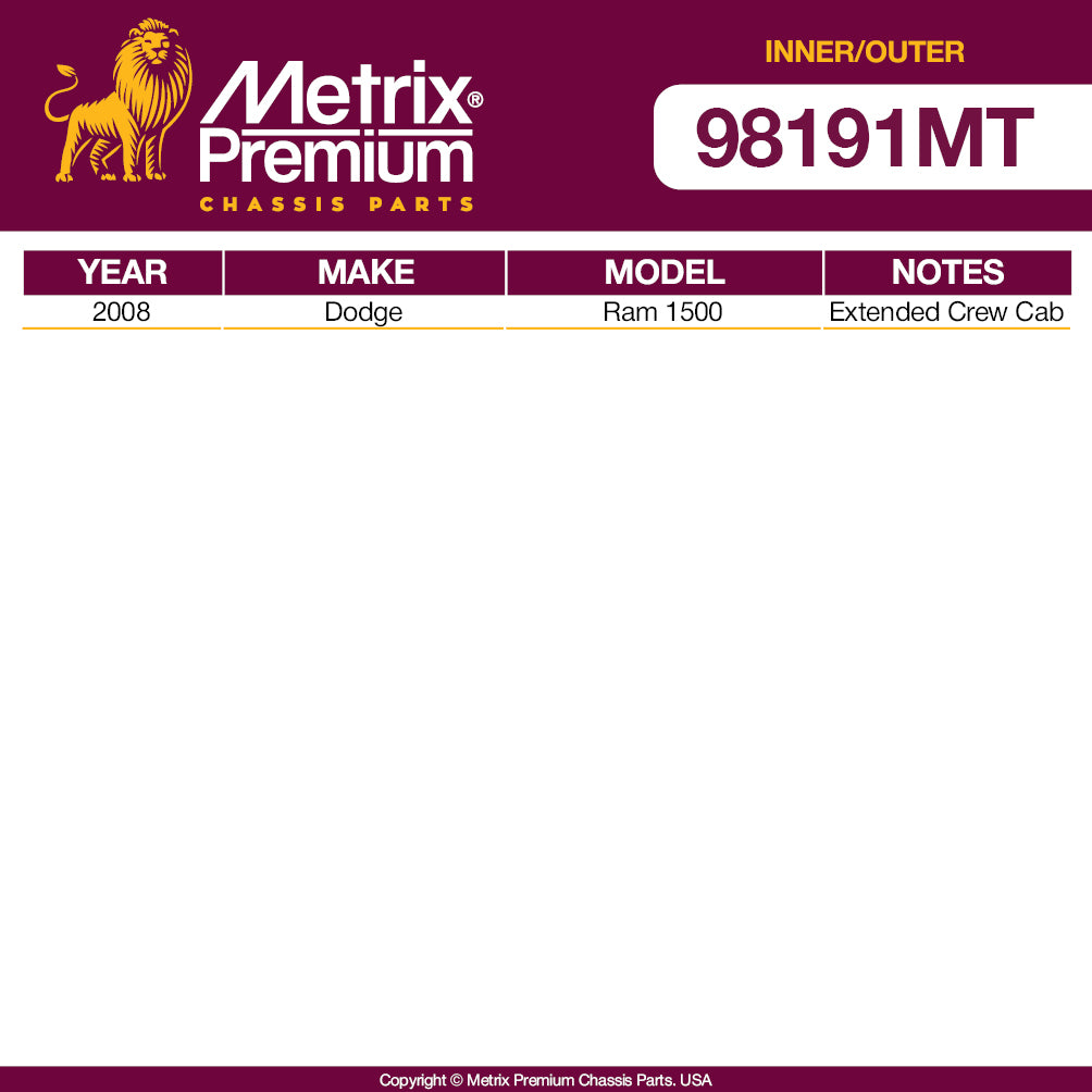 Metrix Premium 4 PC Inner Tie Rod End and Outer Tie Rod End Kit 98191MT OEM fit auto parts fitment compability