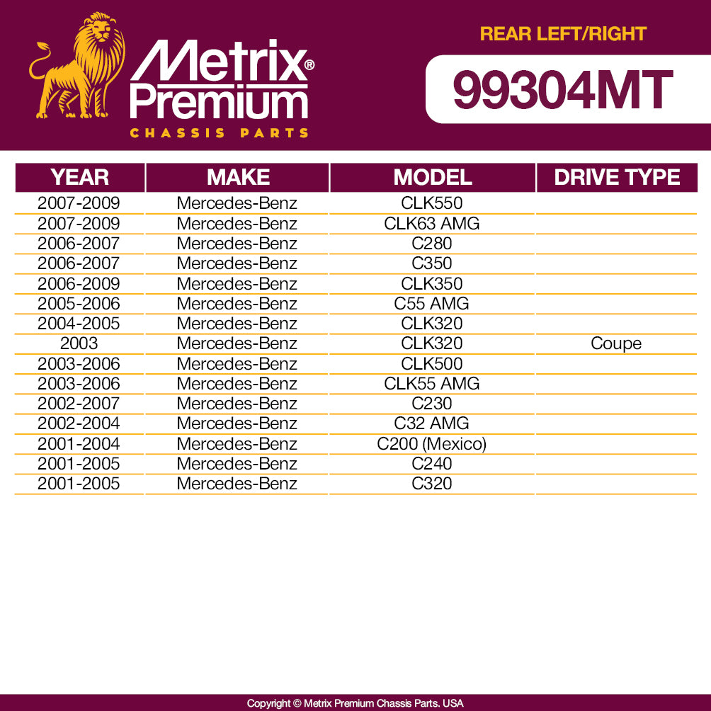 Metrix Premium 2 PC Rear Left and Rear Right Stabilizer Bar Link Kit 99304MT OEM fit auto parts fitment compability