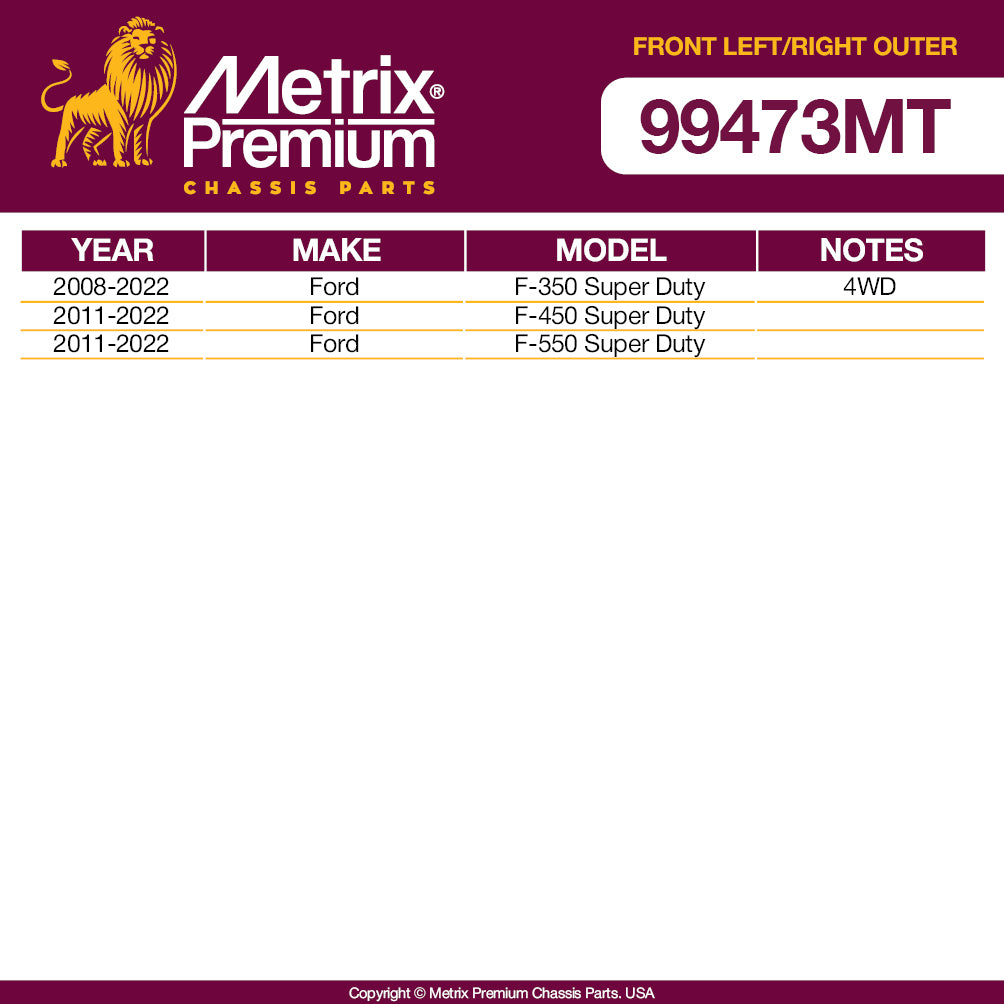 Metrix Premium Front Right Outer (Pitman Arm to Steering Arm) & Left Outer Tie Rod End Kit 99473MT FORD OE fit spare parts OEM fit auto parts