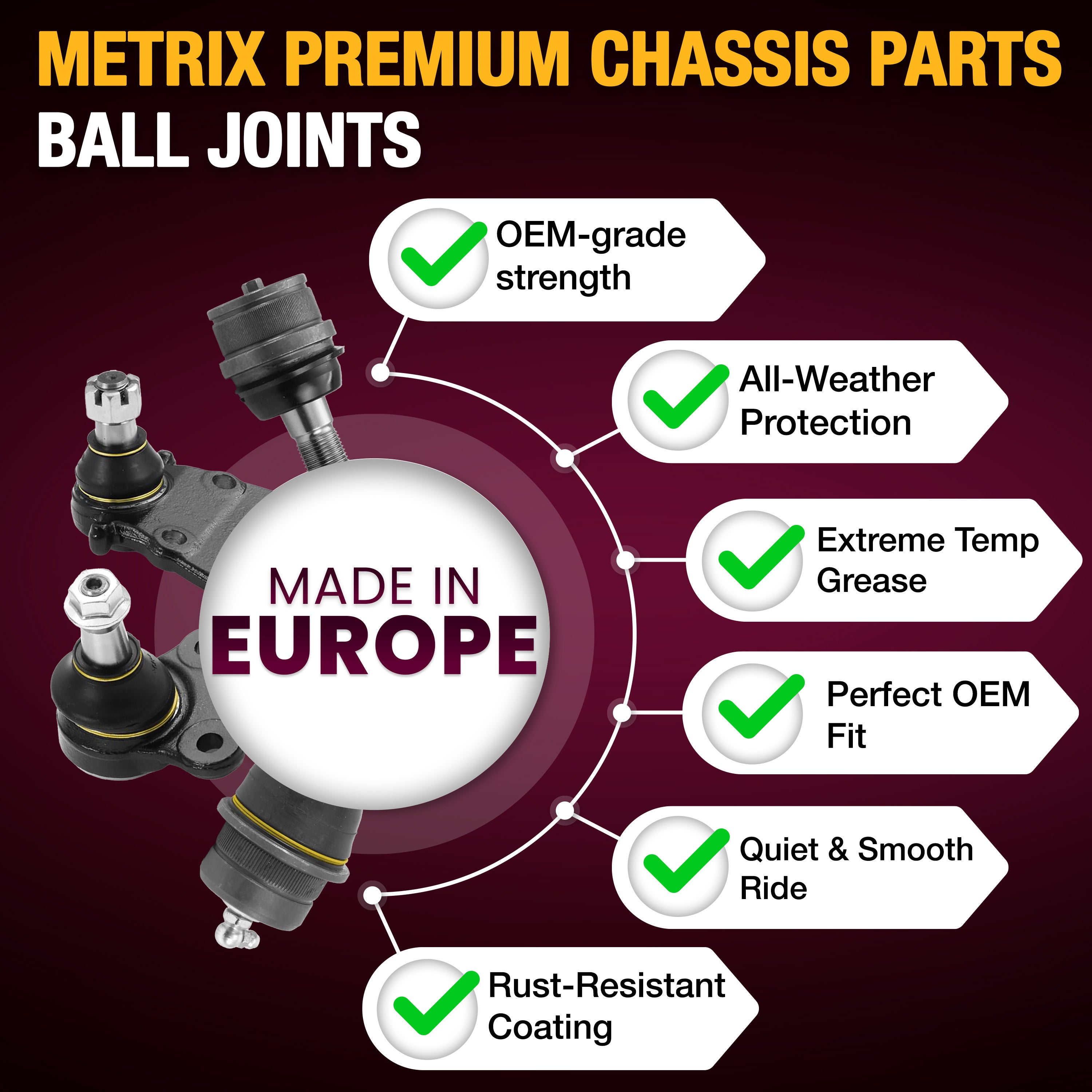 Metrix Premium Chassis Parts Front Right Lower Ball Joint 34576MT high quality car parts