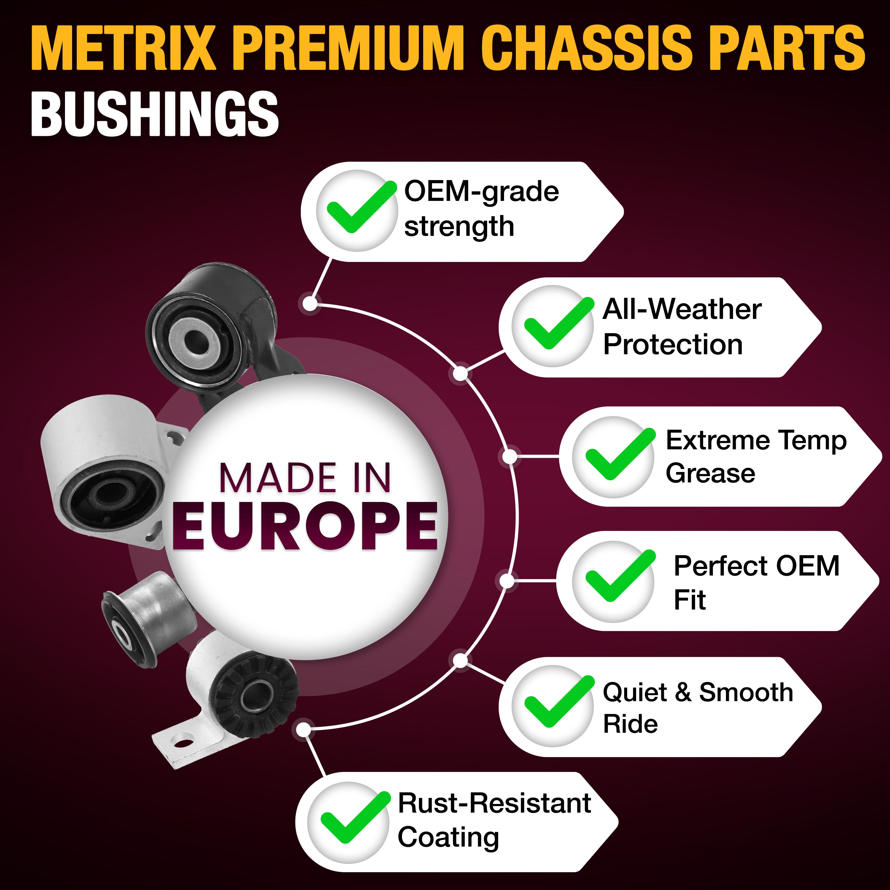 Metrix Premium Chassis Parts Front Control Arm Bushing 41916MT suspension steering brake parts