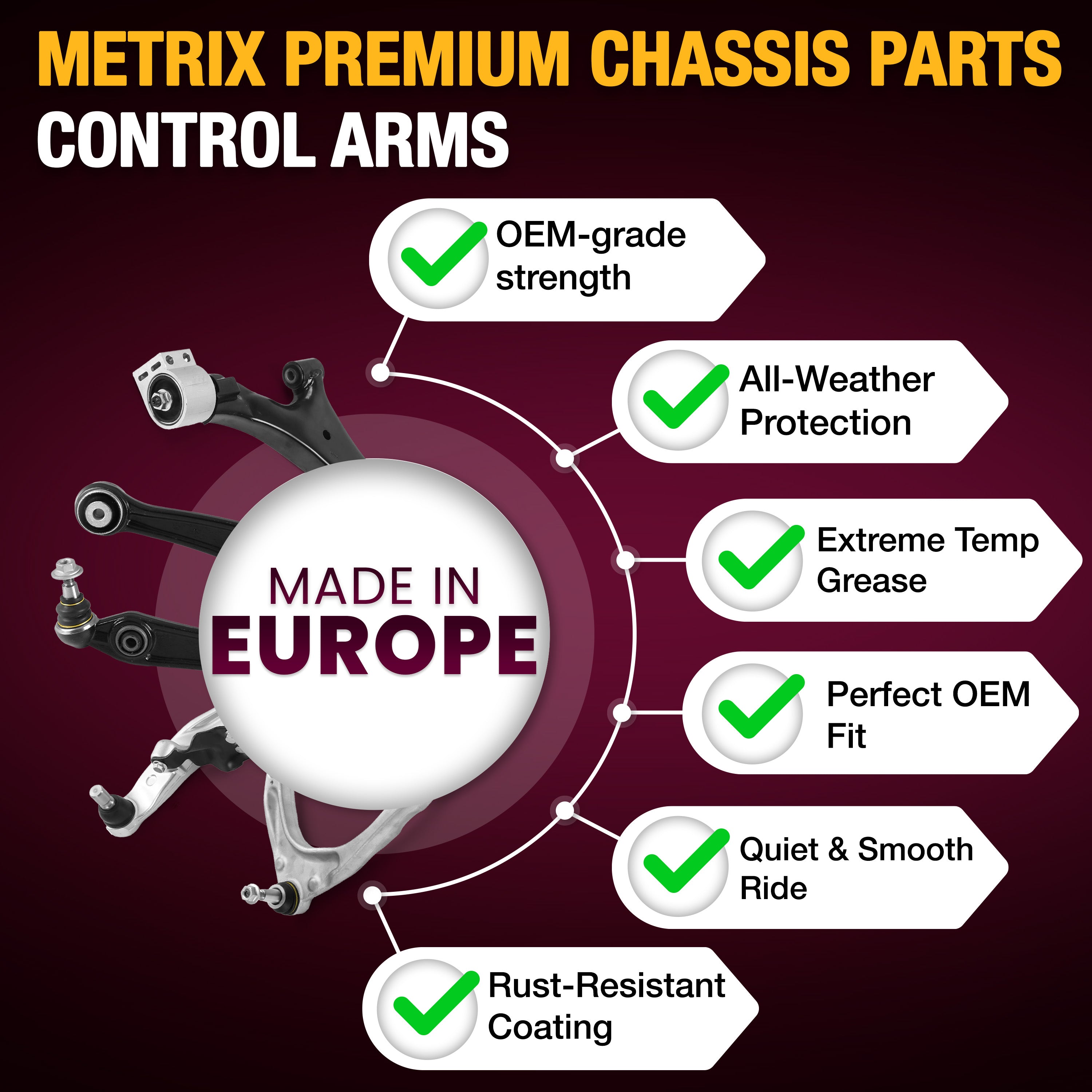 Metrix Premium Chassis Parts Front Left Lower Control Arm 56424MT high quality car parts