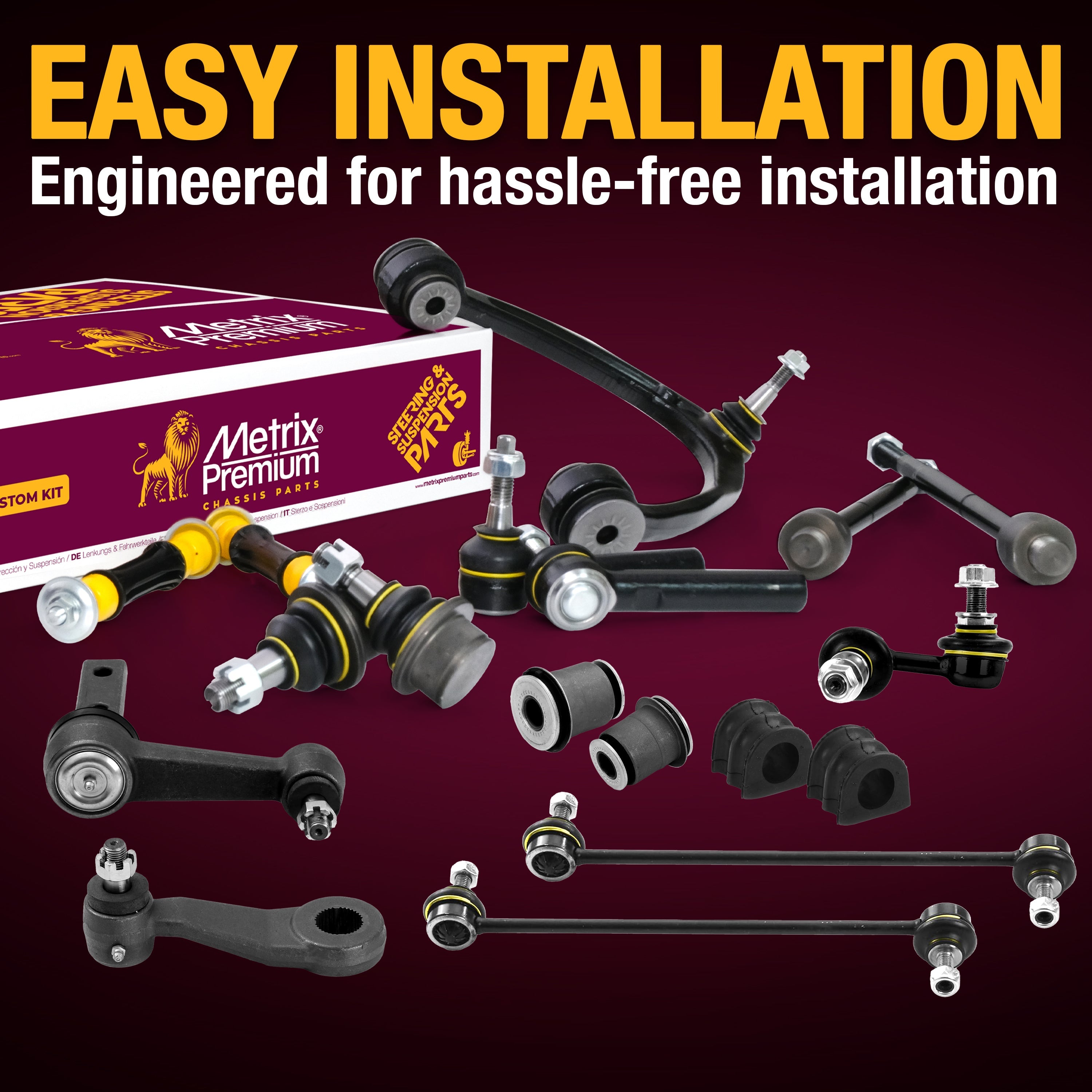 Metrix Premium Front End 12 PC Suspension Kit 95898MT for Chevrolet, GMC easy installation