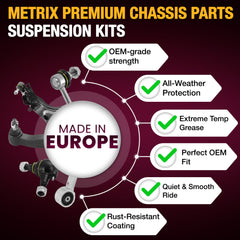 Metrix Premium 4 PC Front Upper Control Arm and Outer Tie Rod End Kit 96450MT spare car parts