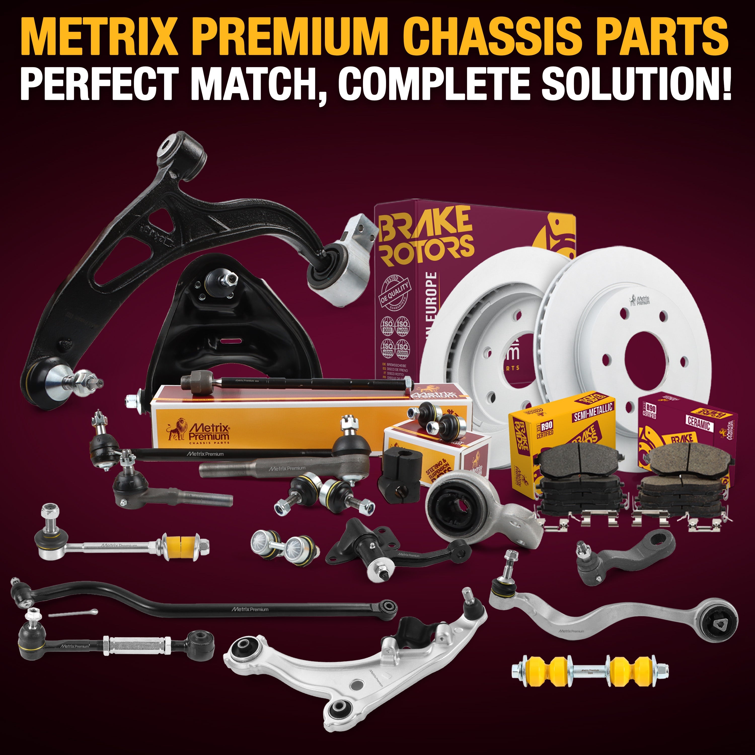Metrix Premium 4 PC Front Lower Control Arm and Outer Tie Rod End Kit 97148MT high quality car parts
