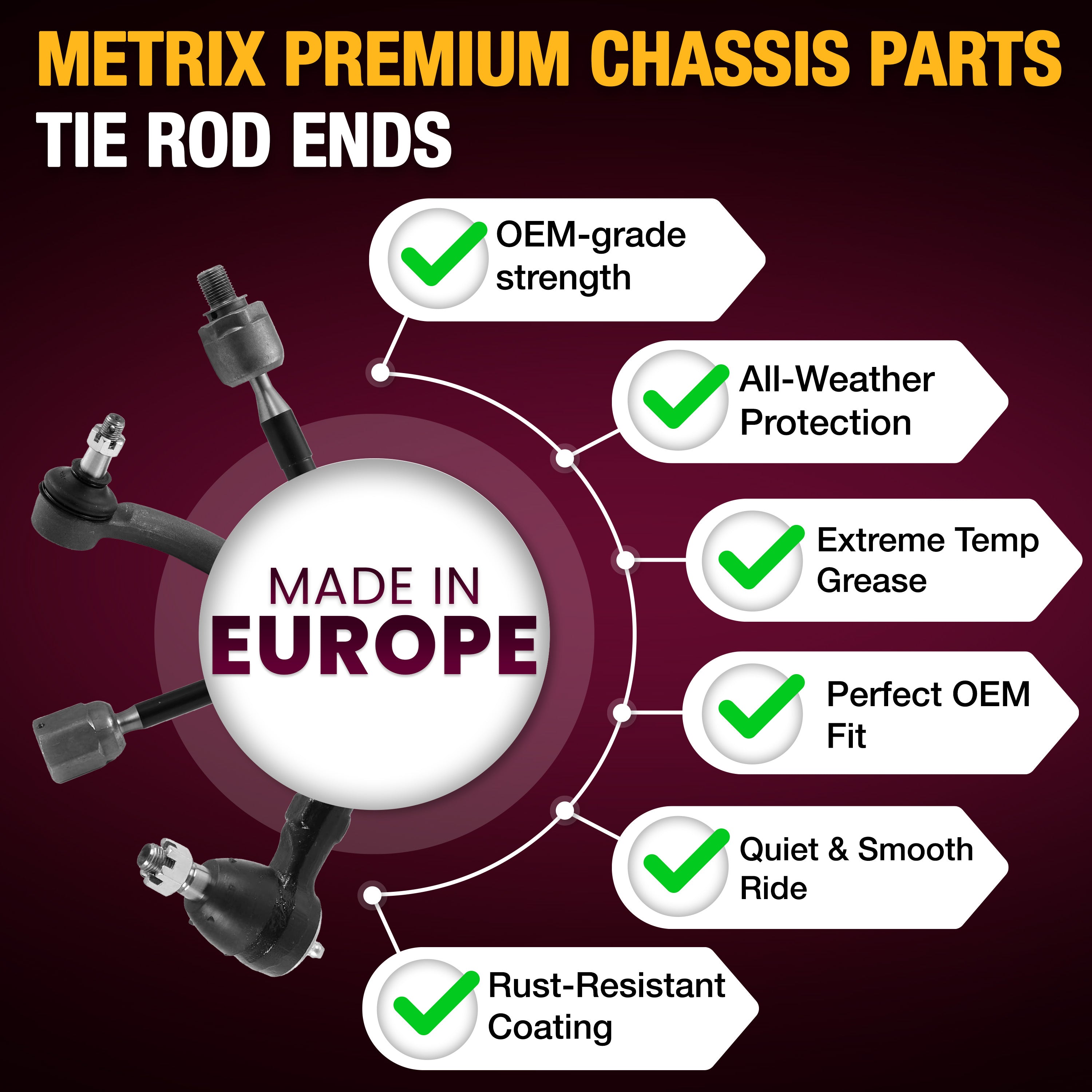 Metrix Premium Chassis Parts Front Left Inner Tie Rod End 47879MT high quality car parts