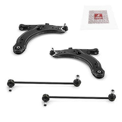 Metrix Premium 4PCS Front L/R Lower Control Arm and Front L/R Stabilizer Bar Link Kit RK640176L, K80478 Fits Volkswagen Jetta - Metrix Premium Chassis Parts