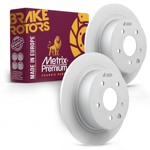 Metrix Premium Rear 2PCS Coated Solid Disc Brake Rotor Fits Nissan Rogue, Nissan Leaf, Nissan Juke, Nissan Rogue Select, Nissan 350Z, Infiniti G35 - Metrix Premium Chassis Parts