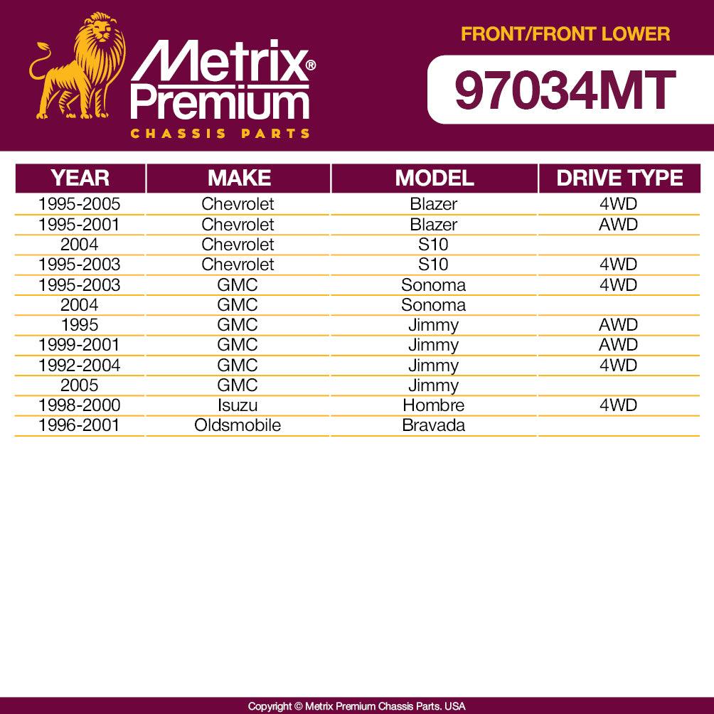 Metrix Premium 4PCS L/R Front Stabilizer Bar Link and L/R Front Lower Ball Joint K700526, K5335 Fits Chevrolet Blazer, Chevrolet S10, GMC Sonoma, GMC Jimmy, Isuzu Hombre, Oldsmobile Bravada