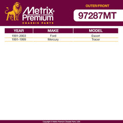Metrix Premium 4PCS Outer Tie Rod End and Front Stabilizer Bar Link Kit ES3048RL, K700526 Fits Ford Escort, Mercury Tracer