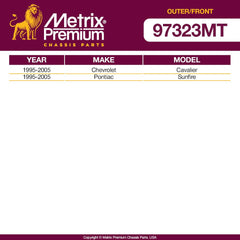 Metrix Premium 4PCS Outer Tie Rod End and Front Stabilizer Bar Link Kit ES3374RL, K700526 Fits Chevrolet Cavalier, Pontiac Sunfire