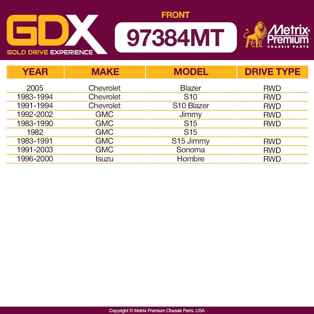 GDX Metrix Premium 4 PCS L/R Front Stabilizer Bar Link and Front Stabilizer Bar Bushing Kit K700432, K700538, K6439 Fits Chevrolet Blazer, S10, S10 Blazer, GMC Jimmy, S15, Sonoma RWD, Isuzu Hombre - Metrix Premium Chassis Parts