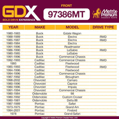 GDX Metrix Premium 4 PCS L/R Front Stabilizer Bar Link and Front Stabilizer Bar Bushing Kit K5252, K5248 Fits Buick Estate Wagon, Cadillac Commercial Chassis, Chevrolet Camaro, 98 - Metrix Premium Chassis Parts