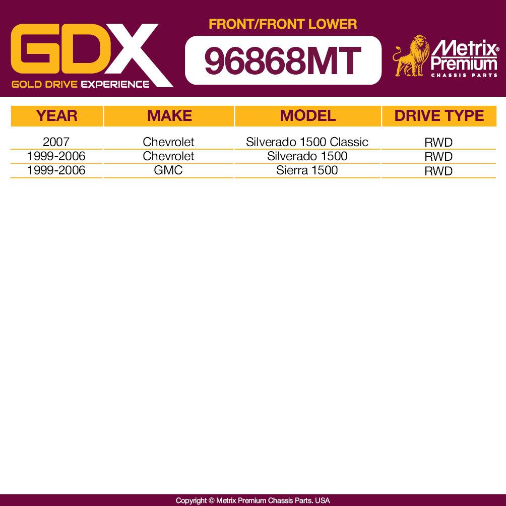 GDX Metrix Premium 4PCS L/R Front Stabilizer Bar Link and L/R Front Lower Ball Joint K700539, K80631, K6539 Fits Chevrolet Silverado 1500 Classic, Chevrolet Silverado 1500, GMC Sierra 1500 - Metrix Premium Chassis Parts