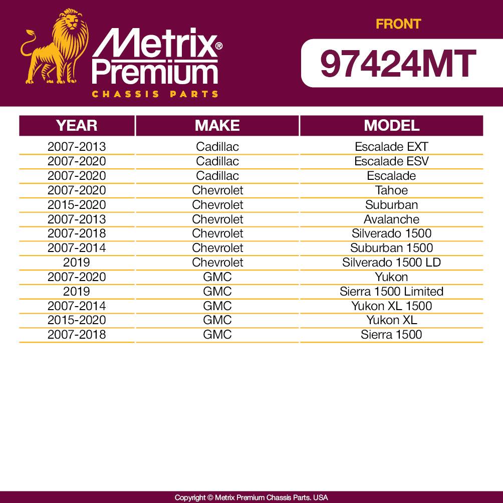 Metrix Premium 4 PCS L/R Front Stabilizer Bar Link and Front Stabilizer Bar Bushing Kit K700432, K700538, K200222 Fits Cadillac Escalade EXT, Escalade, Tahoe, GMC Yukon, Sierra 1500 Limited - Metrix Premium Chassis Parts
