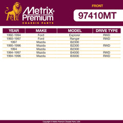 Metrix Premium 4 PCS L/R Front Stabilizer Bar Link and Front Stabilizer Bar Bushing Kit K80160, K8690 Fits Ford Explorer, Ford Ranger, Mazda B2300, Mazda B4000, Mazda B3000 - Metrix Premium Chassis Parts