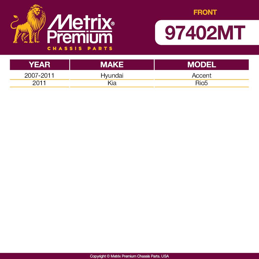 Metrix Premium 4 PCS L/R Front Stabilizer Bar Link and Front Stabilizer Bar Bushing Kit K80858, K80859, K200904 Fits Hyundai Accent, Kia Rio5 - Metrix Premium Chassis Parts