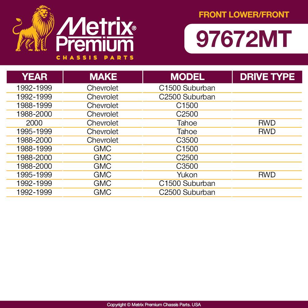 Metrix Premium 4PCS Front L/R Lower Control Arm and Front L/R Stabilizer Bar Link Kit RK620299, RK620298, K700532 Fits Chevrolet C1500 Suburban, C2500 Suburban, GMC C1500, C2500, C3500, Yukon RWD - Metrix Premium Chassis Parts