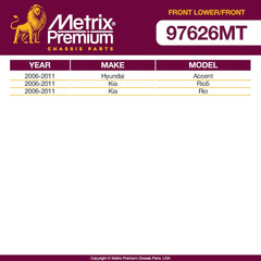 Metrix Premium 4PCS Front L/R Lower Control Arm and Front L/R Stabilizer Bar Link Kit RK640404, RK640403, K80858, K80859 Fits Hyundai Accent, Kia Rio5, Kia Rio - Metrix Premium Chassis Parts