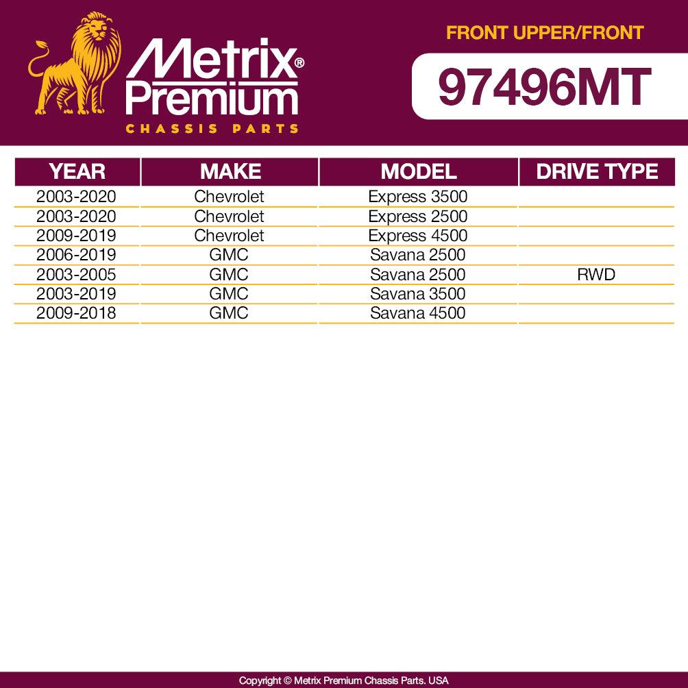 Metrix Premium 4PCS Front L/R Upper Control Arm and Front Stabilizer Bar Link Kit RK641505, RK641506, K8848 Fits Chevrolet Express 3500, Chevrolet Express 2500, Chevrolet Express 4500, GMC Savana 2500 - Metrix Premium Chassis Parts