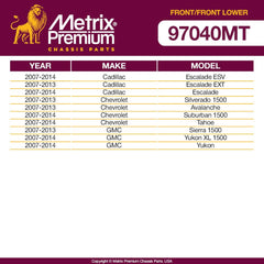 Metrix Premium 4PCS L/R Front Stabilizer Bar Link and L/R Front Lower Ball Joint K700432, K700538, K500007 Fits Cadillac Escalade, Chevrolet Avalanche, Chevrolet Tahoe, GMC Sierra 1500, Yukon XL 1500 - Metrix Premium Chassis Parts