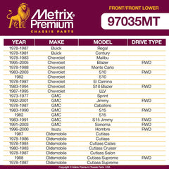 Metrix Premium 4PCS L/R Front Stabilizer Bar Link and L/R Front Lower Ball Joint K700432, K700538, K6145T Fits Buick Regal, Century, Chevrolet Malibu, GMC Sonoma, Isuzu Hombre, Oldsmobile Cutlass - Metrix Premium Chassis Parts