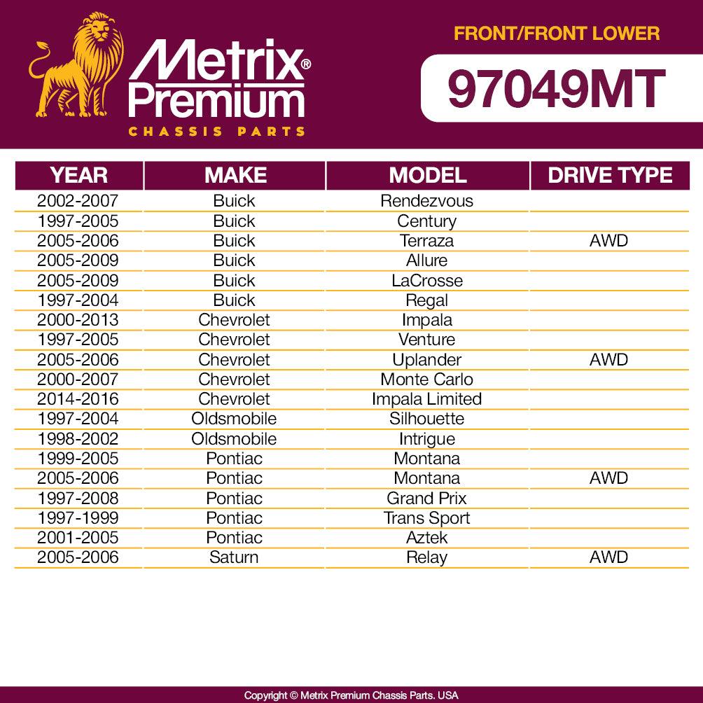 Metrix Premium 4PCS L/R Front Stabilizer Bar Link and L/R Front Lower Ball Joint K700527, K5331 Fits Buick Rendezvous, Buick Century, Buick Terraza, Buick Allure, Buick LaCrosse, Buick Regal - Metrix Premium Chassis Parts