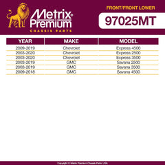 Metrix Premium 4PCS L/R Front Stabilizer Bar Link and L/R Front Lower Ball Joint K700537, K6711 Fits Chevrolet Express 4500, Chevrolet Express 2500, GMC Savana 2500, GMC Savana 3500, GMC Savana 4500 - Metrix Premium Chassis Parts