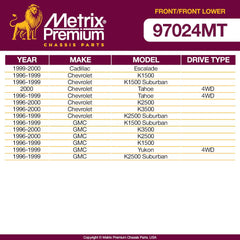 Metrix Premium 4PCS L/R Front Stabilizer Bar Link and L/R Front Lower Ball Joint K700539, K80631, K6509 Fits Cadillac Escalade, Chevrolet K1500, Chevrolet Tahoe, Chevrolet K2500, GMC Yukon - Metrix Premium Chassis Parts