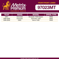 Metrix Premium 4PCS L/R Front Stabilizer Bar Link and L/R Front Lower Ball Joint K700539, K80631, K6539 Fits Chevrolet Silverado 1500 Classic, Chevrolet Silverado 1500, GMC Sierra 1500 - Metrix Premium Chassis Parts