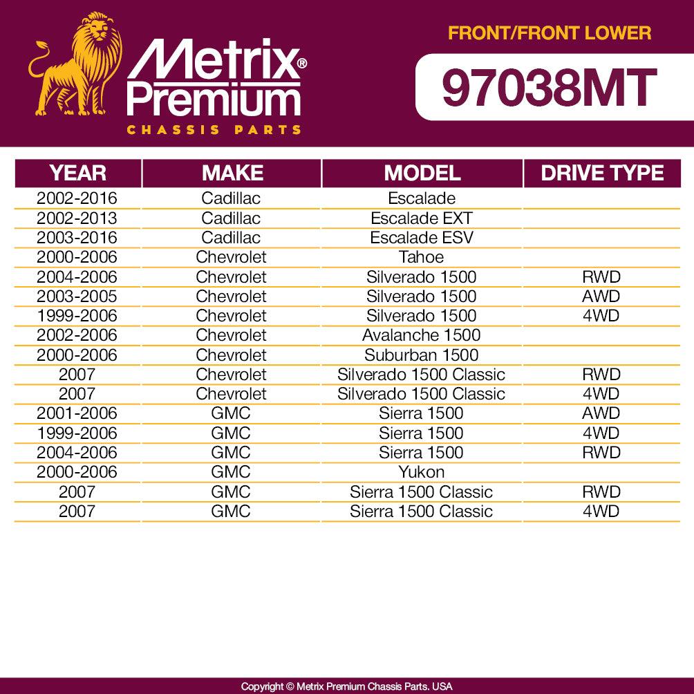 Metrix Premium 4PCS L/R Front Stabilizer Bar Link and L/R Front Lower Ball Joint K700539, K80631, K6541 Fits Cadillac Escalade, Chevrolet Tahoe, Chevrolet Silverado 1500, GMC Sierra 1500, GMC Yukon - Metrix Premium Chassis Parts