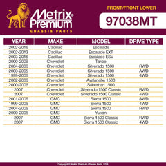 Metrix Premium 4PCS L/R Front Stabilizer Bar Link and L/R Front Lower Ball Joint K700539, K80631, K6541 Fits Cadillac Escalade, Chevrolet Tahoe, Chevrolet Silverado 1500, GMC Sierra 1500, GMC Yukon - Metrix Premium Chassis Parts