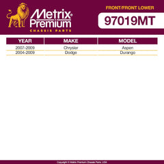 Metrix Premium 4PCS L/R Front Stabilizer Bar Link and L/R Front Lower Ball Joint K750026, K80765 Fits Chrysler Aspen, Dodge Durango - Metrix Premium Chassis Parts