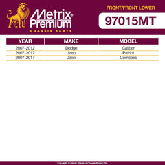 Metrix Premium 4PCS L/R Front Stabilizer Bar Link and L/R Front Lower Ball Joint K750385, K500063 Fits Dodge Caliber, Jeep Patriot, Jeep Compass - Metrix Premium Chassis Parts