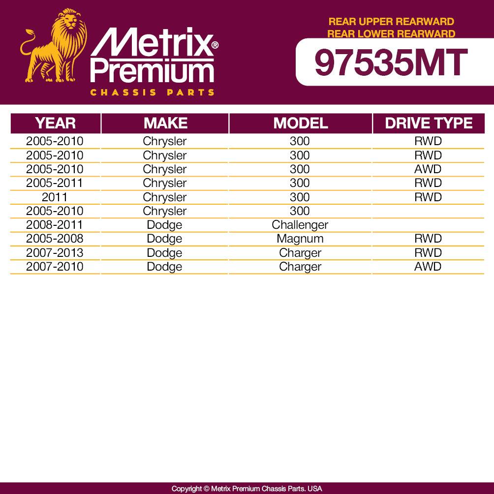 Metrix Premium 4PCS L/R Rear Upper Rearward and L/R Rear Lower Rearward Control Arm Kit RK641520, RK641519, RK641650, RK641649 Fits Chrysler 300, Dodge Challenger, Magnum, Charger - Metrix Premium Chassis Parts