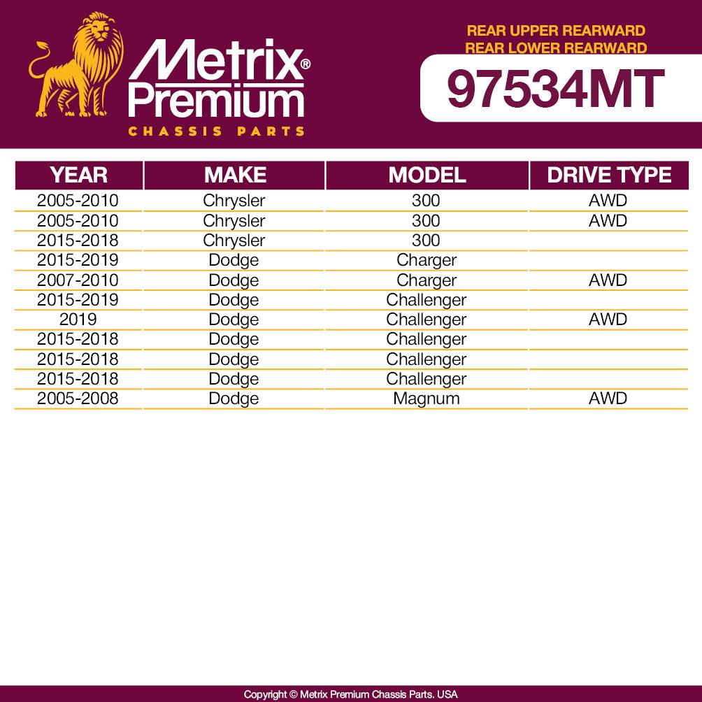 Metrix Premium 4PCS L/R Rear Upper Rearward and L/R Rear Lower Rearward Control Arm Kit RK641536, RK641535, RK641650, RK641649 Fits Chrysler 300, Dodge ChargeR, Challenger, Magnum - Metrix Premium Chassis Parts