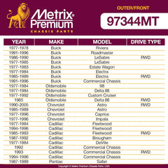 Metrix Premium 4PCS Outer Tie Rod End and Front Stabilizer Bar Link Kit ES2019RLT, K700532 Fits Buick Riviera, Oldsmobile 98, Chevrolet Astro, Cadillac Fleetwood, Pontiac Parisienne, GMC Safari - Metrix Premium Chassis Parts