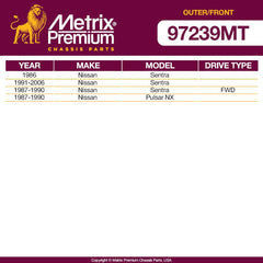 Metrix Premium 4PCS Outer Tie Rod End and Front Stabilizer Bar Link Kit ES2814RL, K9543 Fits Nissan Sentra, Nissan Pulsar NX - Metrix Premium Chassis Parts