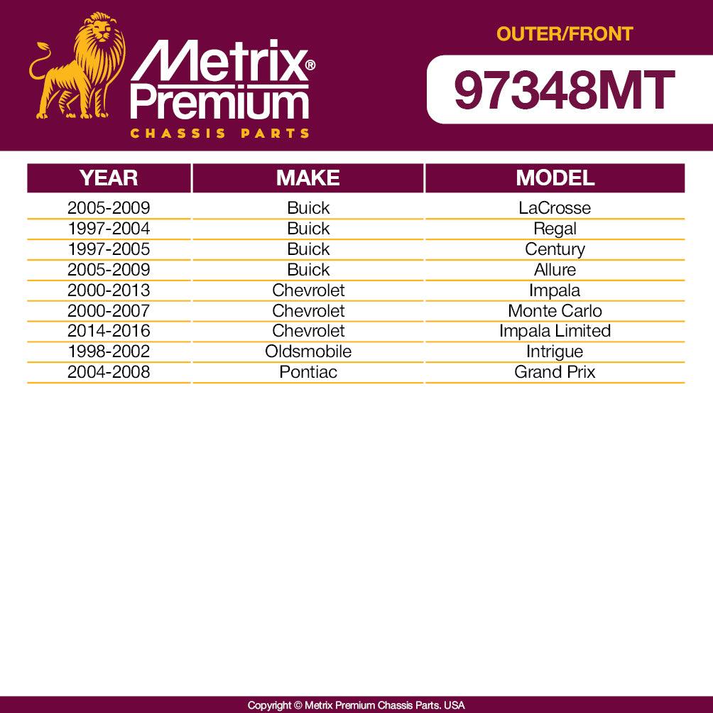 Metrix Premium 4PCS Outer Tie Rod End and Front Stabilizer Bar Link Kit ES3459, K700527 Fits Buick LaCrosse, Buick Regal, Buick Century, Chevrolet Impala, Oldsmobile Intrigue, Pontiac Grand Prix - Metrix Premium Chassis Parts