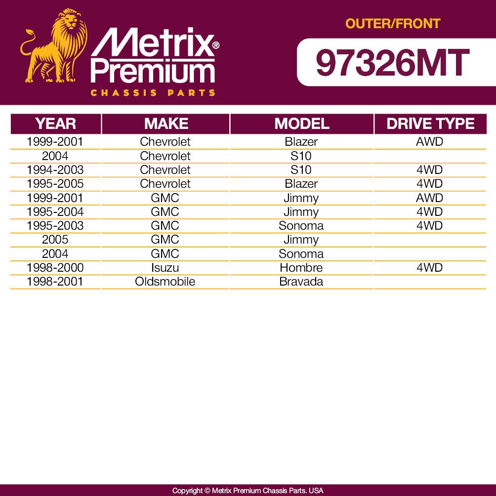 Metrix Premium 4PCS Outer Tie Rod End and Front Stabilizer Bar Link Kit ES3462, K700526 Fits Chevrolet Blazer, Chevrolet S10, GMC Jimmy, GMC Sonoma, Isuzu Hombre, Oldsmobile Bravada - Metrix Premium Chassis Parts