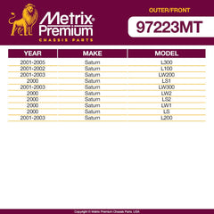 Metrix Premium 4PCS Outer Tie Rod End and Front Stabilizer Bar Link Kit ES800073, K5345 Fits Saturn L300, Saturn L100, Saturn LW200, Saturn LS1, Saturn LW300, Saturn LW2, Saturn LS2, Saturn LW1 - Metrix Premium Chassis Parts