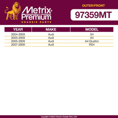 Metrix Premium 4PCS Outer Tie Rod End and Front Stabilizer Bar Link Kit ES800269, K80842, K80843 Fits Audi S4, Audi A4, Audi A4 Quattro, Audi RS4 - Metrix Premium Chassis Parts