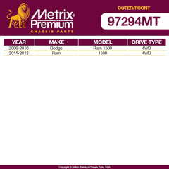 Metrix Premium 4PCS Outer Tie Rod End and Front Stabilizer Bar Link Kit ES80574, K80894 Fits Dodge Ram 1500, Ram 1500 - Metrix Premium Chassis Parts