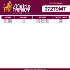 Metrix Premium 4PCS Outer Tie Rod End and Front Stabilizer Bar Link Kit ES80754, K750362 Fits Ford F-250 Super Duty, Ford F-350 Super Duty - Metrix Premium Chassis Parts