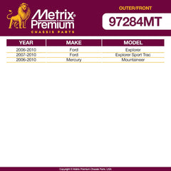 Metrix Premium 4PCS Outer Tie Rod End and Front Stabilizer Bar Link Kit ES80786, K700542 Fits Ford Explorer, Ford Explorer Sport Trac, Mercury Mountaineer - Metrix Premium Chassis Parts