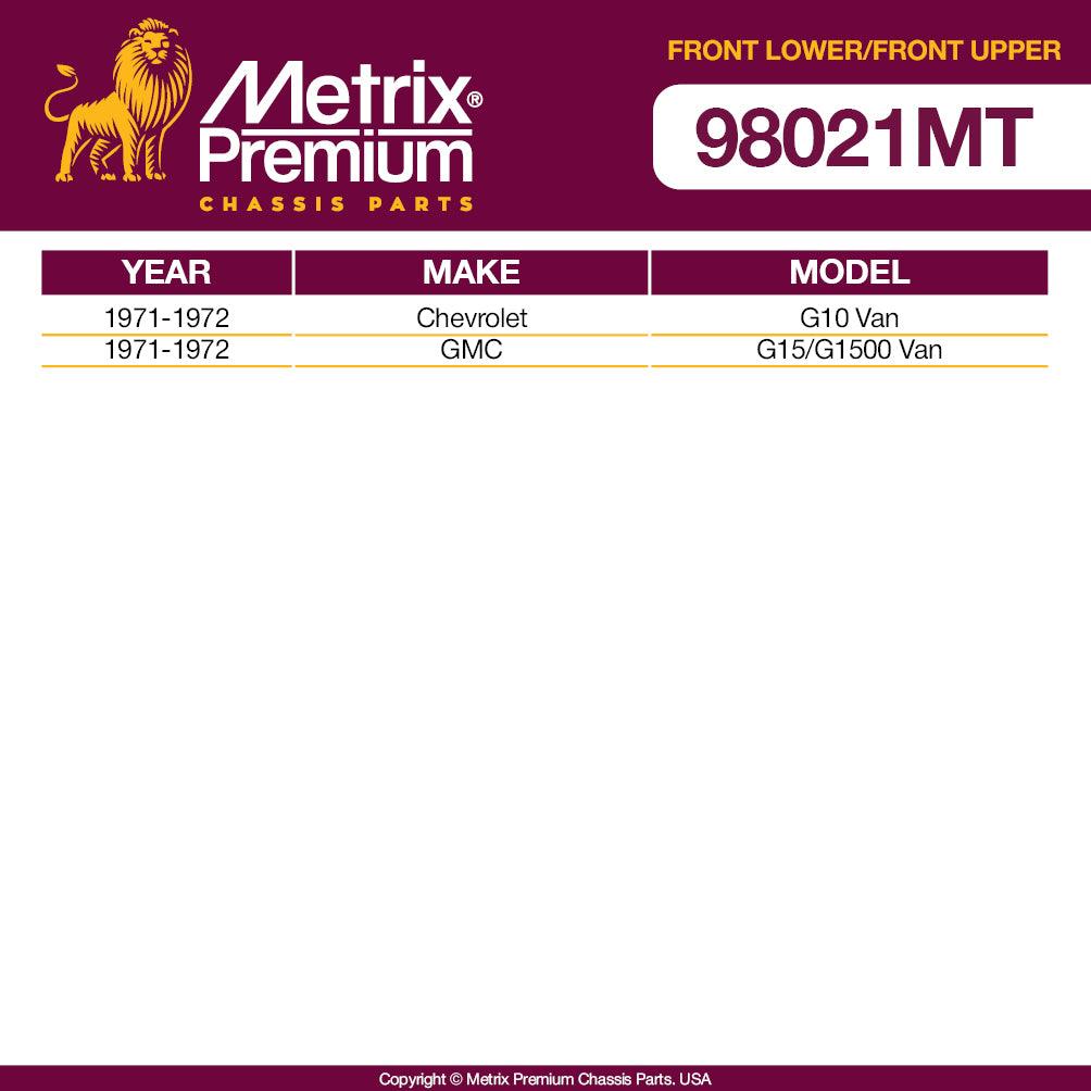 Metrix Premium 4PCS Upper and Lower Ball Joint Kit Fits K6023, K6124 1971-1972 Chevrolet G10 Van, 1971-1972 GMC G15/G1500 Van - Metrix Premium Chassis Parts